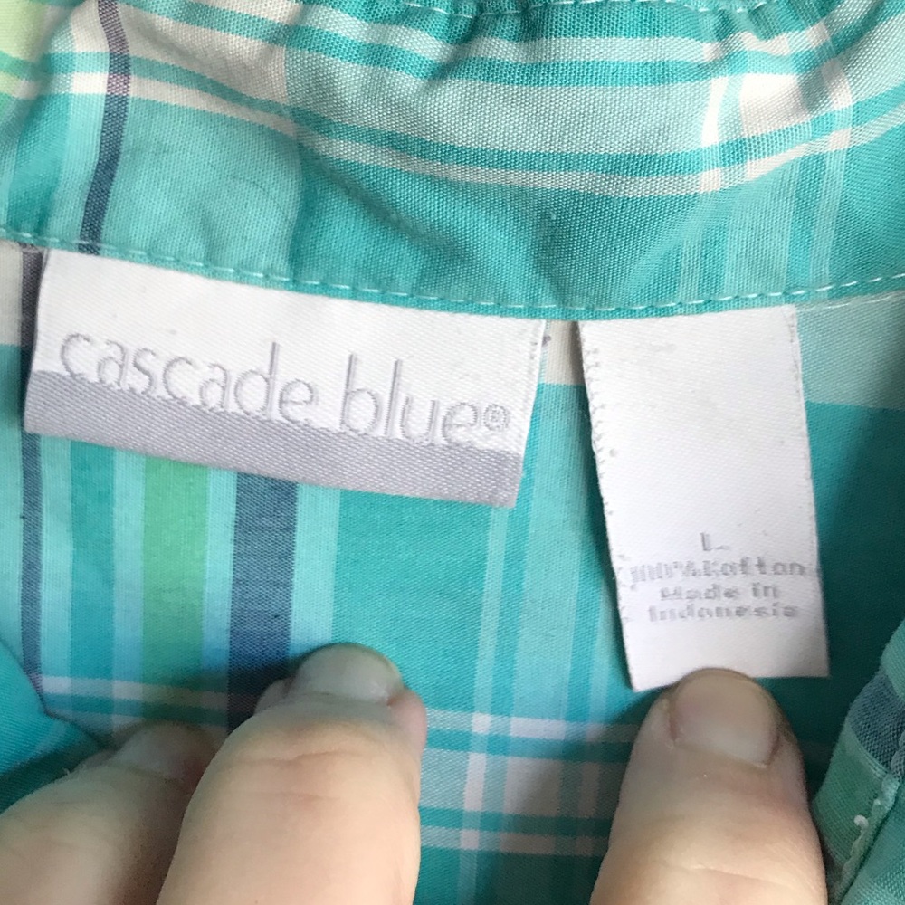 Cascade Blue Plaid Blouse - Picture 3 of 6